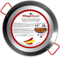 Magefesa 15" Carbon Steel Paella Pan – 38 cm - 8 Servings, Durable & Lightweight with Dimpled Surface, Ideal for Outdoor Cooking & Traditional Valencian Paella by Magefesa