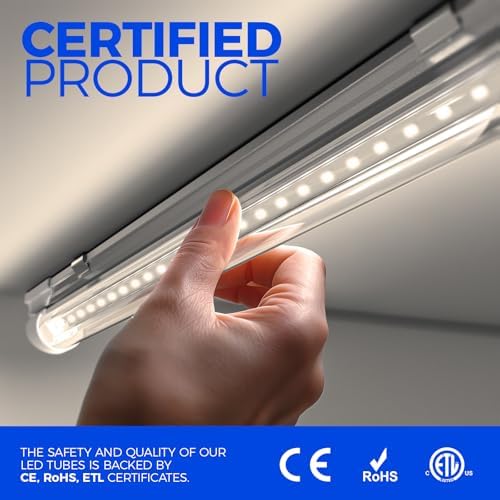 Barrina T8 LED Shop Lights 2FT, 20W 3000LM 4000K, 2 Pack, High Output Tube - Image 5