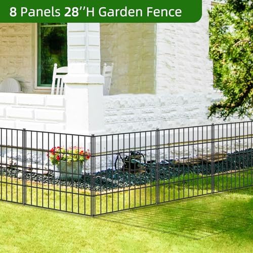 Metal Garden Fence 28 in x 35 ft, Outdoor Dog Fence with Stakes for Yard - Image 5