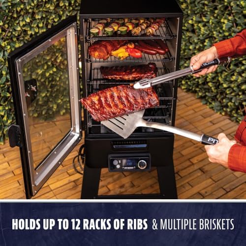 Pit Boss 4-Series WiFi & Bluetooth Digital Vertical Smoker with LCD Digital Controller and Wood Chip Tray, 1,320-Sq. In. 6-Rack Cooking Space, 100°F to 300°F Temperature Range, Meat Probe, Black - Image 5