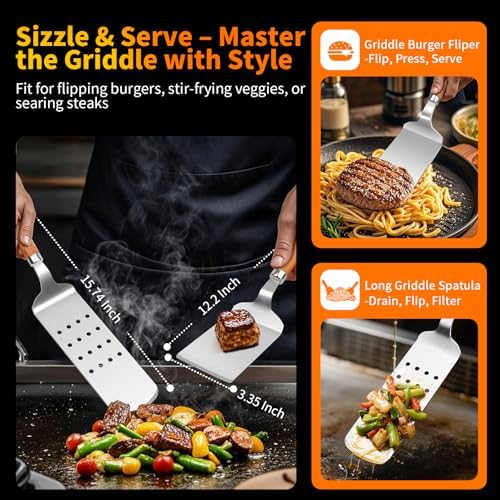 RIKOJUXI Heavy Duty Stainless Steel BBQ Accessories Tools Set Grill Gift - Image 5