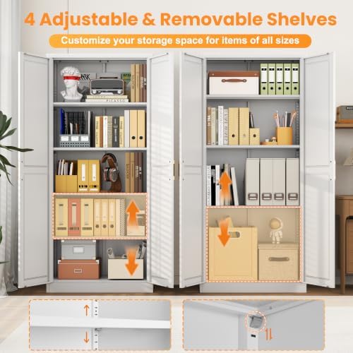 71" Metal Pantry Cabinet,Storage Cabinet with Doors and Shelves - Image 6
