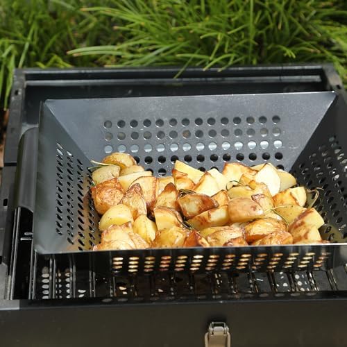 UNCO- Large Grill Basket, 13.6" x 12", Grill Baskets for Outdoor Grill Vegetables - Image 7