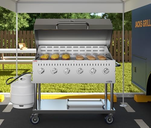 48 in. Commercial Outdoor Propane Gas Grill with Roll Dome Cover, ETL Listed in Stainless-Steel (CGKIT4-48D) - Image 5
