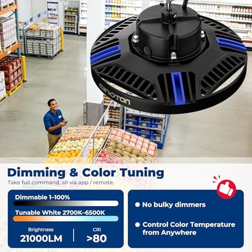 CINOTON Smart 150W 21000LM UFO LED High Bay Shop Light, ETL Listed 1 Pack - Image 2