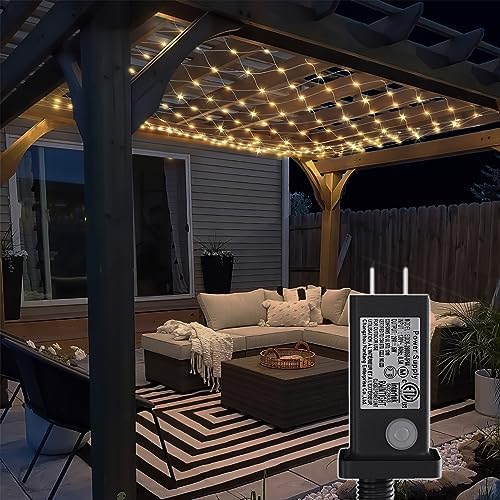 LED Net Lights, 360L 10×10 FT Outdoor Mesh Lights for patio, Pergolas by EUQualityEasyUse