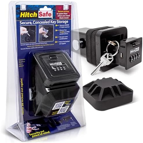 HitchSafe HS7000 Key Vault | Hidden Trailer Hitch Safe for Secure Key Storage | CarShare Turo | Weather Resistant and Durable with 4-Digit Combination Lock for Cars, Trucks, and SUVs by HitchSafe