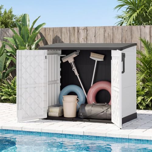 Bifanuo 36 Cu Ft Resin Outdoor Storage Shed, Horizontal Storage Cabinet - Image 4