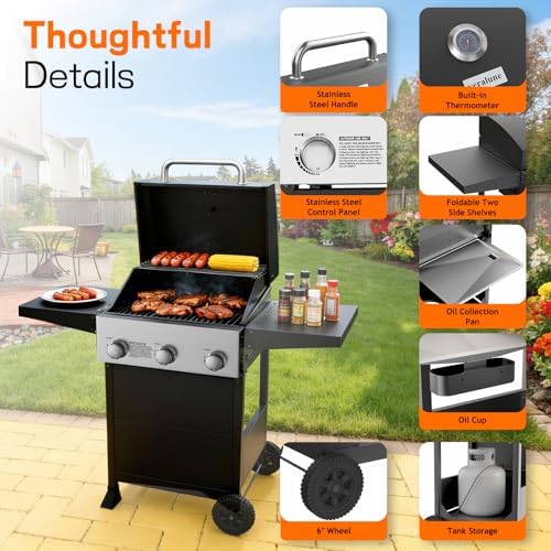 Veralune 3 Burner Propane Gas Grill, 36,000 BTUs Stainless Steel Grill - Image 3