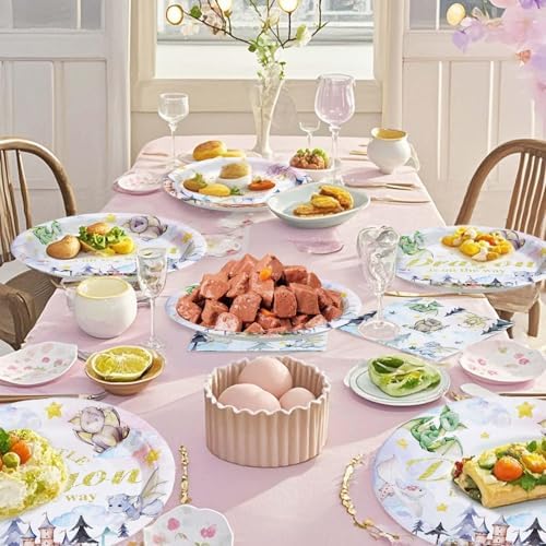 Grencian 96Pcs Watercolor Dragon Baby Shower Decorations, Serves 24 - Image 5
