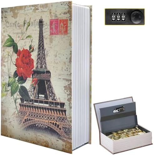 Decorative Book Safe with Combination Lock, Diversion Faux Book Hidden Safe by FOWSEEK