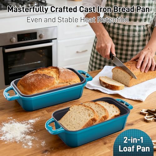 Enameled Cast Iron Sourdough Bread Dutch Oven-Emerald - Image 6