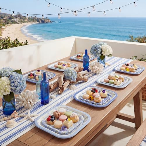 Pickmesh 100 Pcs Blue Coastal Paper Plates Bachelorette Party Tableware - Image 5