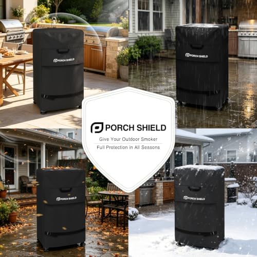 Porch Shield 40 inch Outdoor Smoker Cover 26W x 23D x 43H inch, Black - Image 5