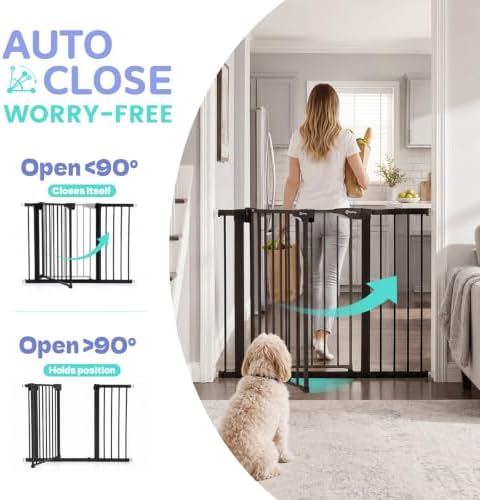 Sekey 36.2" Tall Baby Gate for Stairs, 30-46" No Drilling Dog Gate - Image 3