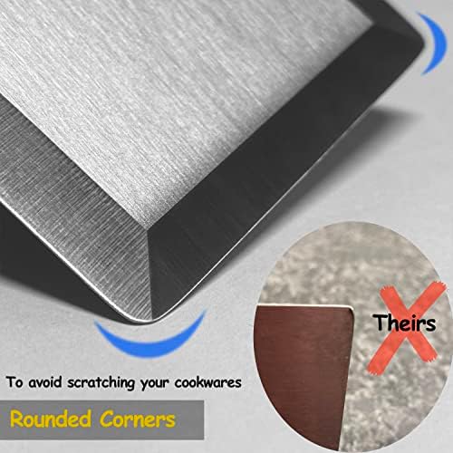 Professional Metal Spatula for Cast Iron Skillets and Flat Top Grills, Full Tang Wooden Handle, Thick Stainless Steel Blade, Smash Burger Spatula Turner for Flipper, Cooking, BBQ, 4.7 x 2.7 Inch - Image 4