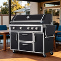 Black 49" Stainless Steel Natural Gas Grill, 4 Burners & Infrared Burner by Dvasovio