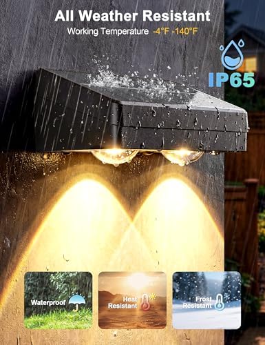 JOFIOS Solar Fence Lights with Remote, Warm White, Cool White and RGB Color Glow LED Outdoor Wall Lights, IP65 Waterproof Solar Lights for Fence, Backyard, Railing, and Deck, Home Improvement, 16 Pack - Image 4