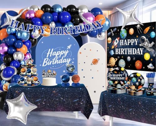 252pcs Space Birthday Decorations, All-in-One Set Serves 20 People - Image 3
