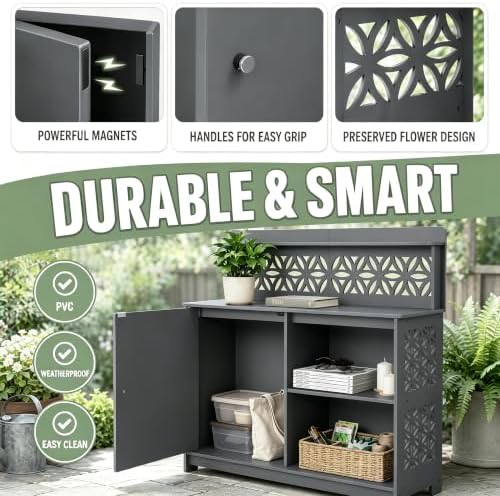 Outvita Outdoor Storage Cabinet PVC 2-in-1 Workstation - Image 3