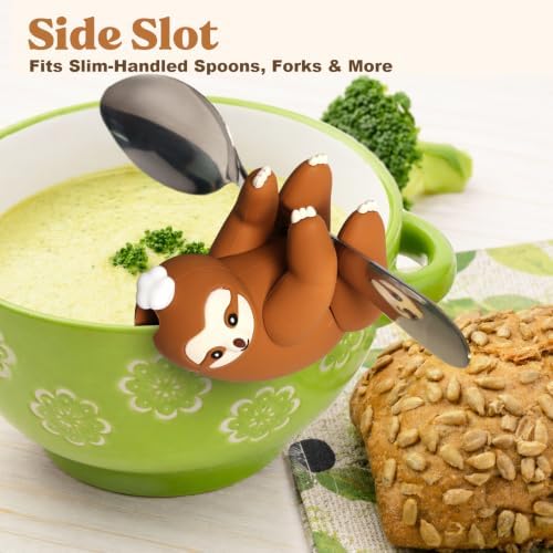 Kitchen Spoon Rest, BPA-Free Silicone Spoon Holder for Stove Top, Utensil Rest for Ladles, Tongs & Cooking Spatulas, Cute Kitchen Gadget Gift, Sloth - Image 4