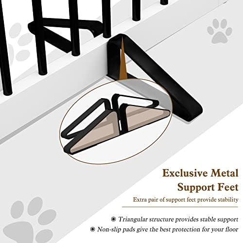 PUPETPO Freestanding Pet Gate Metal Support Feet, Triangle Support Feet Set of 2 for Extra Wide Foldable Pet Gate, Easy to Install, A Pair of Safety Fence Feet for Wooden Dog Gate, Black - Image 4