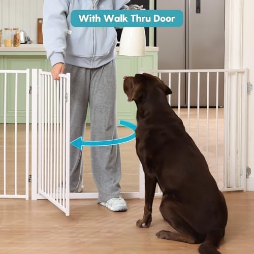 No Pawblems Freestanding Dog Gate with Door for Indoor & Outdoor, 30'' Tall - Image 5