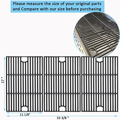 11 x 17 Cast Iron Grill Grate for Nexgrill 6 Burner Deluxe 720-0896B 3-Pack - Image 2