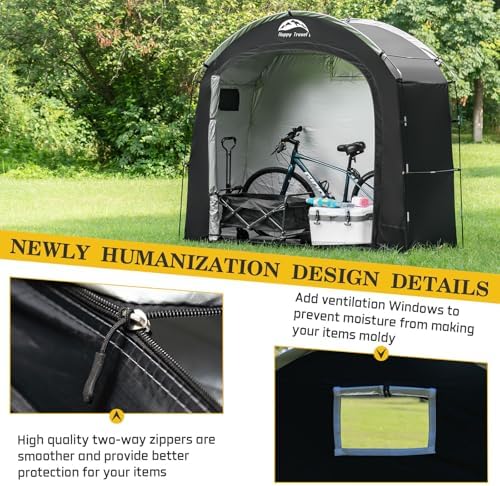 Happy Travel Bike Storage Shed Tent, Waterproof Portable Bicycle Cover Shed - Image 6
