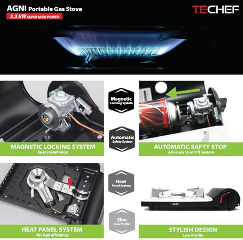 TECHEF - AGNI Portable Butane Gas Stove Burner, Made in Korea (Stove + 4 Butane) - Image 6