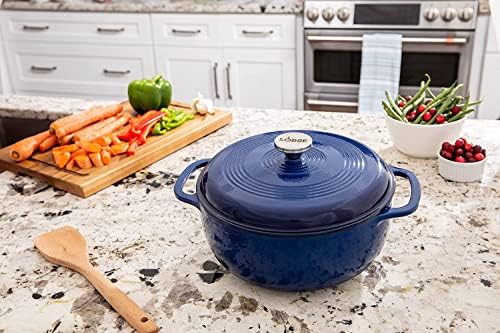 Lodge Essential Enamel Cast Iron Dutch Oven, 3 Quart, Indigo - Image 2