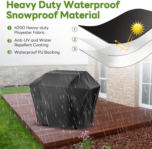 65 Inch Grill Cover for Outdoor Grill,Waterproof,Anti-UV&Fade Protection - Image 5
