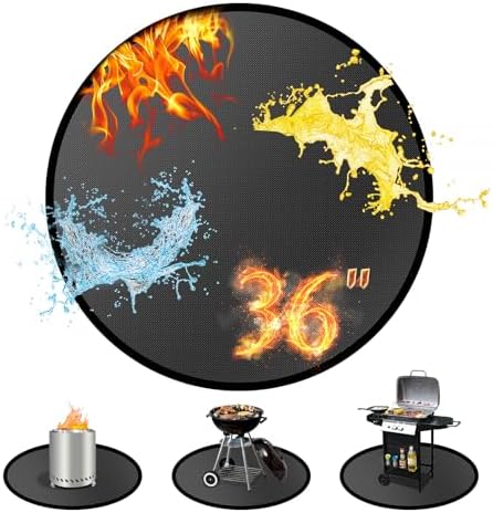 36" Round Fire Pit Mat for Solo Stove Bonfire & Under Grill Mat by Youlvy