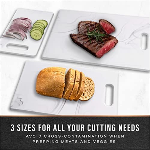 BINO Cutting Board - 3-Piece Chopping Boards | BPA-Free Plastic, Durable, Multipurpose, Dual-Sided, Dishwasher Safe, Easy to Clean | Charcuterie Accessories | Home & Kitchen Utensils - Image 3
