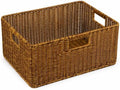 Large Wicker Basket, Waterproof Wicker Storage Basket for Organizing, Brown by ORDELITE