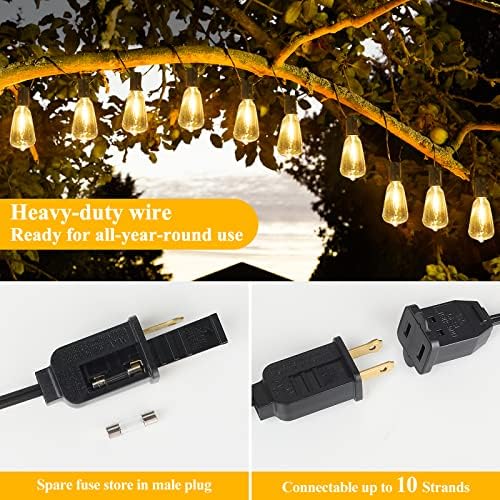 Brightever 150FT Outdoor String Lights 77 Bulbs, Waterproof Patio Lights - Image 6
