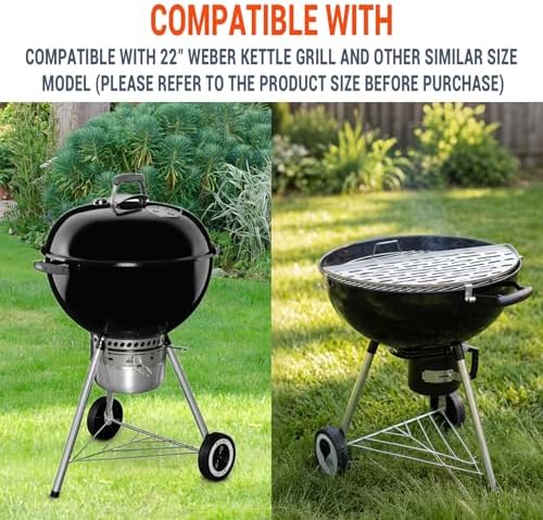 Warming Cooking Rack for Weber Charcoal Grill,Char-Broil and Ceramic Grills Like Large Big Green Egg,Kamado Joe Classic,Pit Boss K22,Louisiana K22,Movable Grill Rack for Weber Kettle Grill Accessories - Image 2