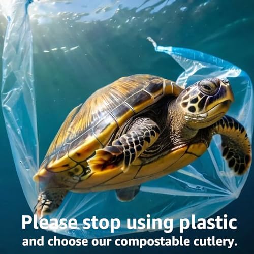 MISISIPI 150-Count Compostable Utensils Set - Heavy Duty BPI Certified, Plastic-Free Disposable Forks, Spoons, Knives for BBQ, Camping, Events, Plant-Based Cutlery - Image 2