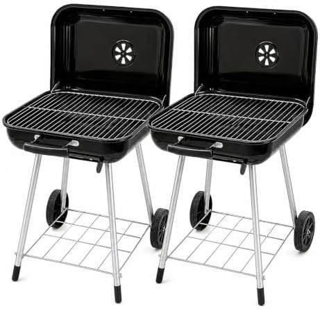 2-Pack 17.5-Inch Charcoal Kettle Grills with Wheels, 302 Sq In Grate by Unknown