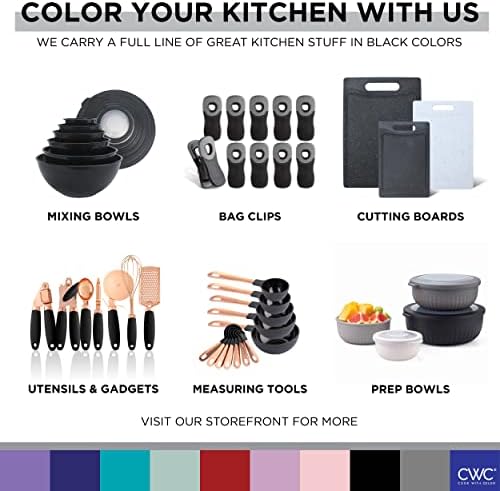 COOK WITH COLOR Silicone Cooking Utensils, Kitchen Utensil Set, Easy to Clean Silicone Kitchen Utensils, Cooking Utensils for Nonstick Cookware, Kitchen Gadgets Set, Mini, Black - Image 7