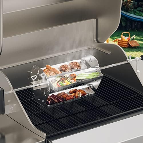 Skyflame Stainless Steel Rotisserie Trays with Shish-Kebab Skewer Set - Image 5