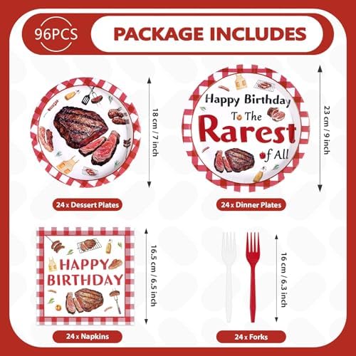 96Pcs Beefsteak Party Decorations for Meat BBQ, Serves 24 - Image 5