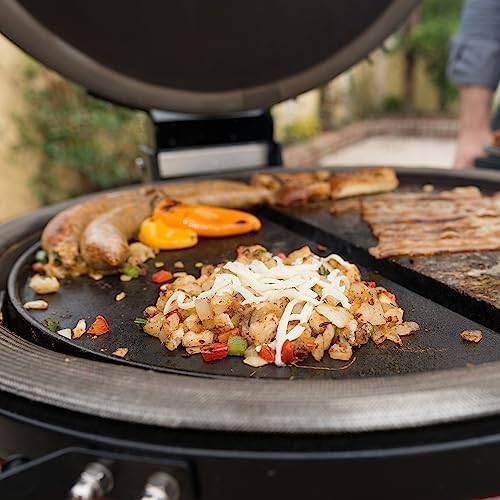 Kamado Joe Half-Moon Cast Iron Reversible Flat-Top Griddle with Smooth and Ribbed Surface for Classic Joe Charcoal Grill and Smokers in Black, Model KJ-HCIGRIDDLE - Image 6