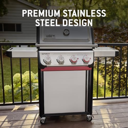 Weber Spirit® S‑425C Gas Grill (Liquid Propane) for Outdoor Cooking, 4 Burner – Stainless Steel with Porcelain-Enameled Cast-Iron Grates, 2 Boost Burners & Sear Zone - Image 6
