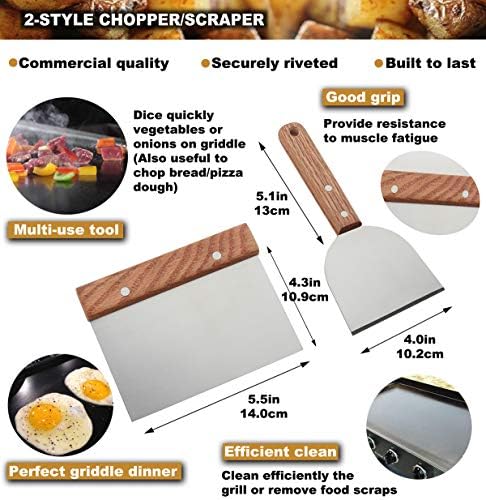 ROMANTICIST 8pc Professional Stainless Griddle Accessories Kit - Image 4