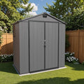 Patiowell 6X4 FT Plastic Outdoor Storage Shed with Floor, Resin Garden Shed by Patiowell