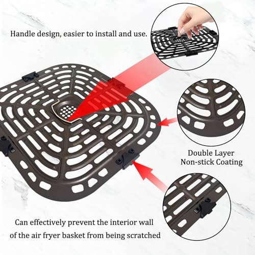 6QT Air Fryer Grill Grate for Instants Pot Vortex Plus 6 in 1 6QT XL Air Fryers, Premium Grill Pan Crisping Plate Rack Tray Grid Shelf for Instants 5.7QT 6QT, Nonstick, Dishwasher Safe - Image 5