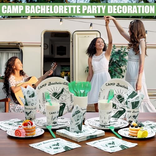 Zubebe 175 Pcs Camp Bachelorette Plates Cups Napkins Serves 25 - Image 3