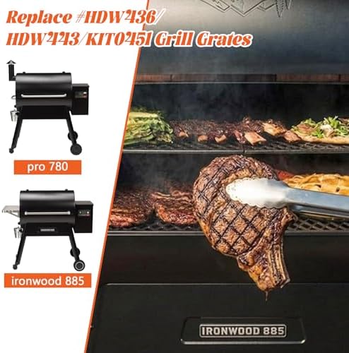 Grill Grates for Traeger Ironwood 885 Pro 780 Cooking Grate Cast Iron Grid Rack BBQ Replacement Parts HDW443 HDW436 KIT0451 Wood Pellet Smoker Accessories - Image 2