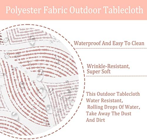Outdoor Tablecloth with Umbrella Hole Fabric Spill Proof and Waterproof with Zipper Floral Tablecloth for Spring/Summer/Party/Picnic Rectangle 60 x 84 in - Image 5